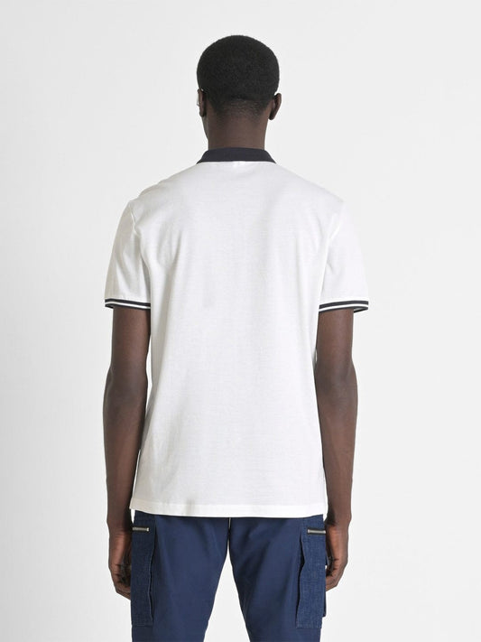 Antony Morato Mens Cream Polo Collar Short Sleeve Solid Tshirt