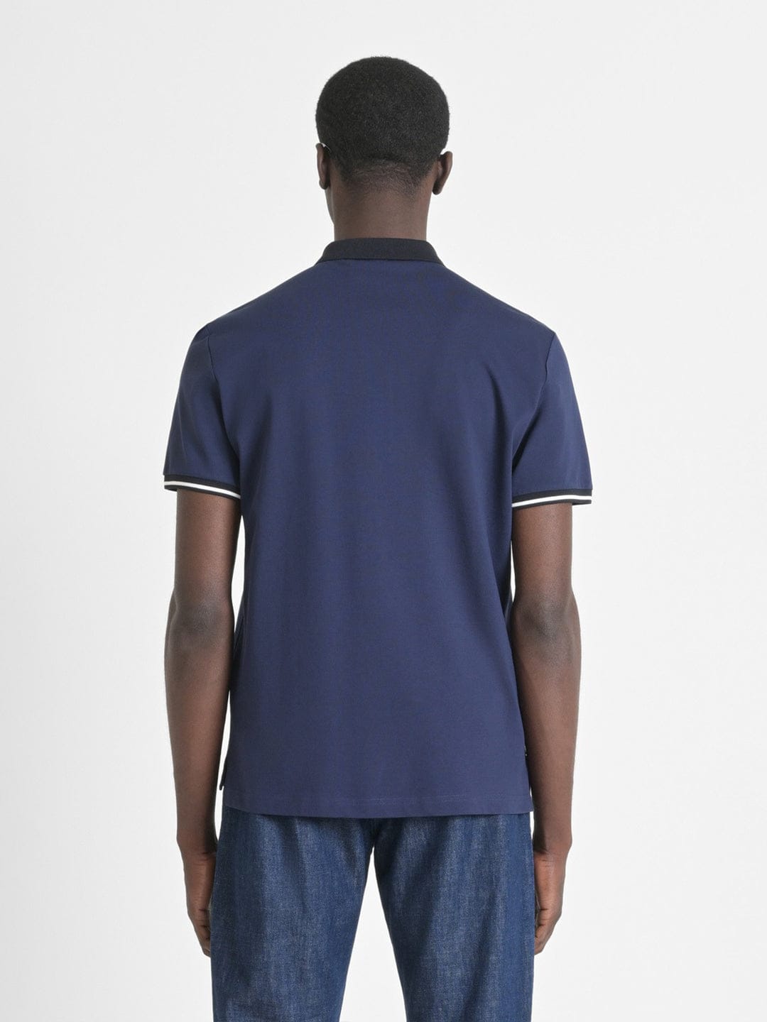 Antony Morato Mens Blue Polo Collar Short Sleeve Solid Tshirt