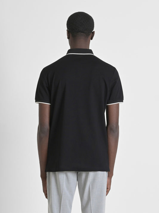 Antony Morato Mens Black Polo Collar Short Sleeve Solid Tshirt