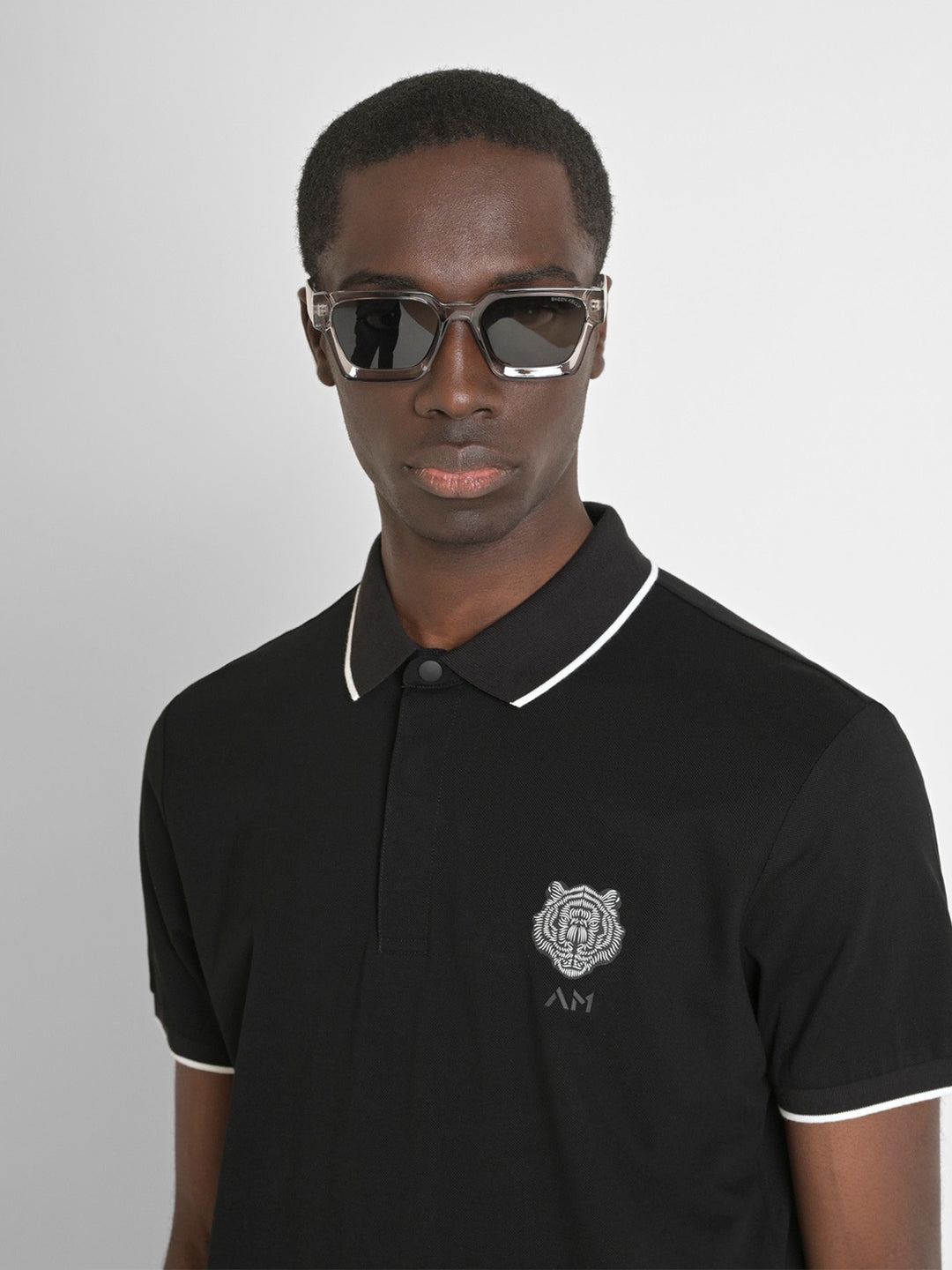 Antony Morato Mens Black Polo Collar Short Sleeve Solid Tshirt