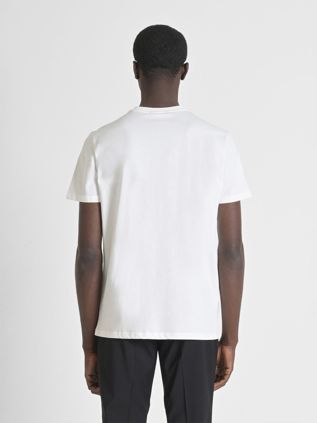 Antony Morato Mens White Round Neck Short Sleeve Embossed Skull Pattern Tshirt