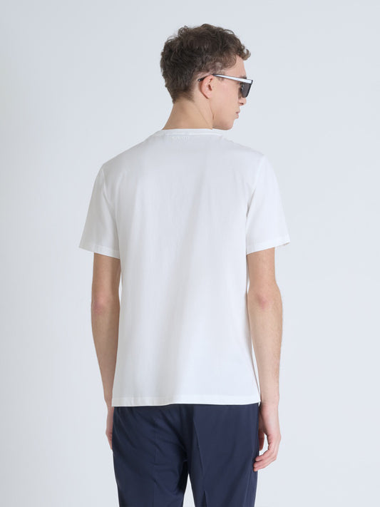 Antony Morato Mens White Round Neck Short Sleeve Embossed Tiger Pattern Tshirt