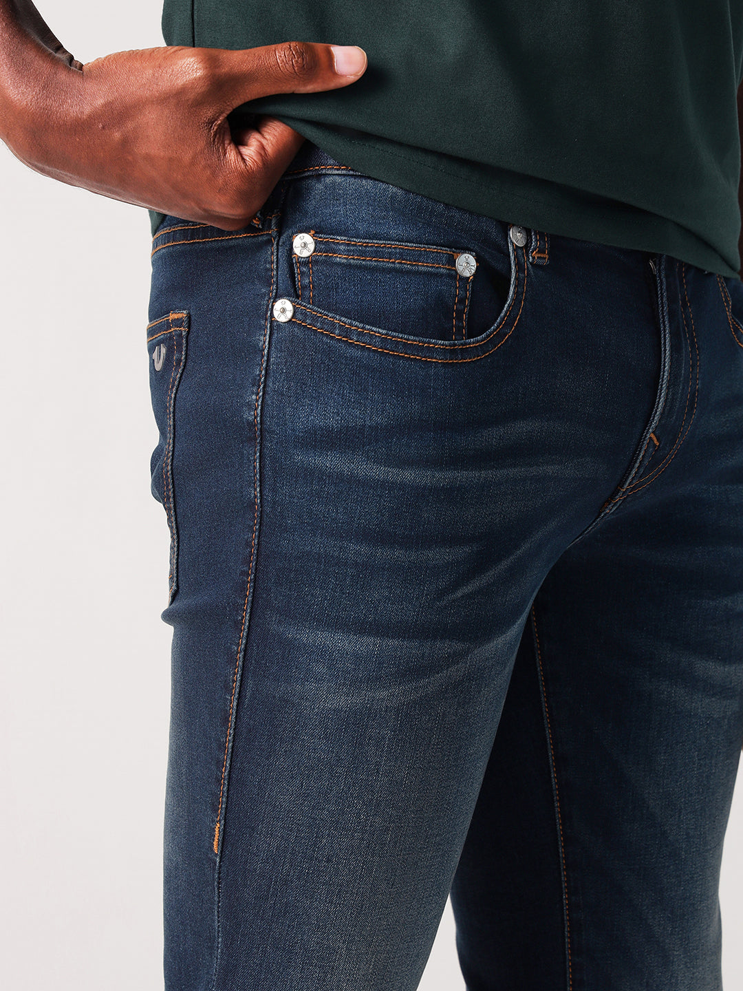 True Religion Men Metal HS Rocco Slim Fit Dark Wash Jeans