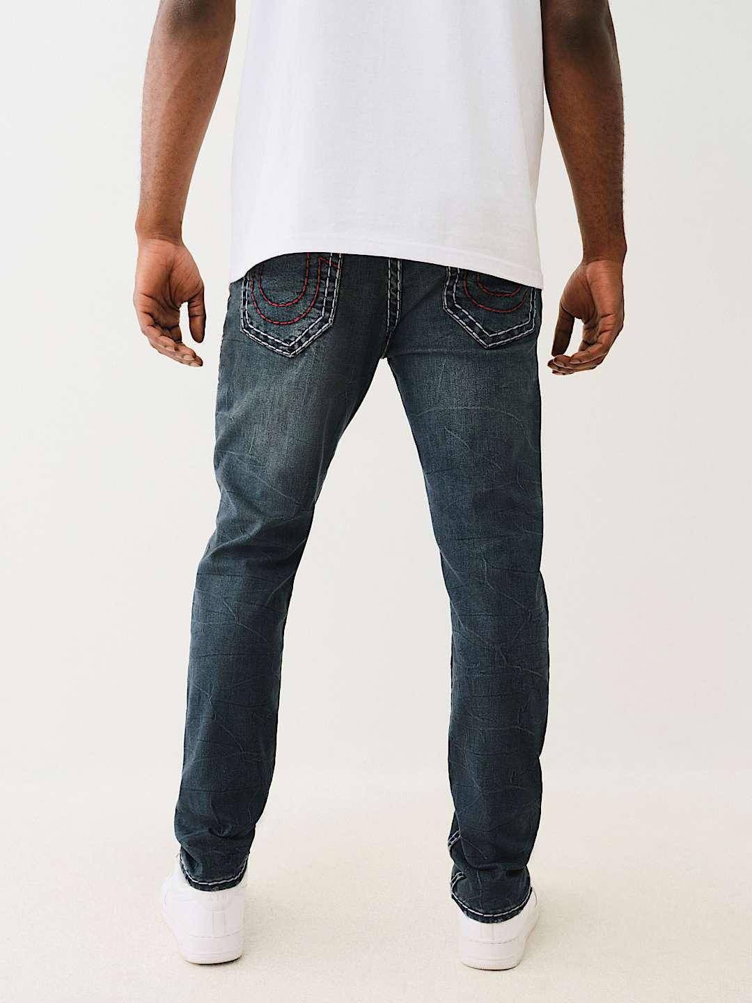 True Religion Men SUPER T Rocco Slim Fit Dark Wash Jeans