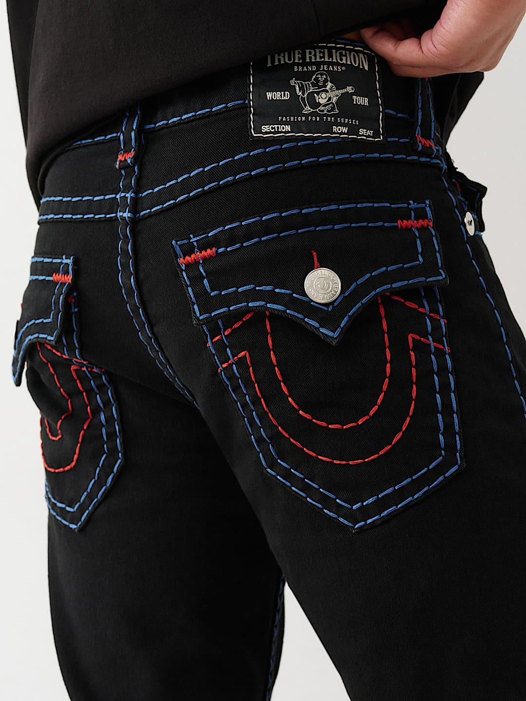True Religion Men SUPER T Ricky Straight Fit Mid Rise Jeans