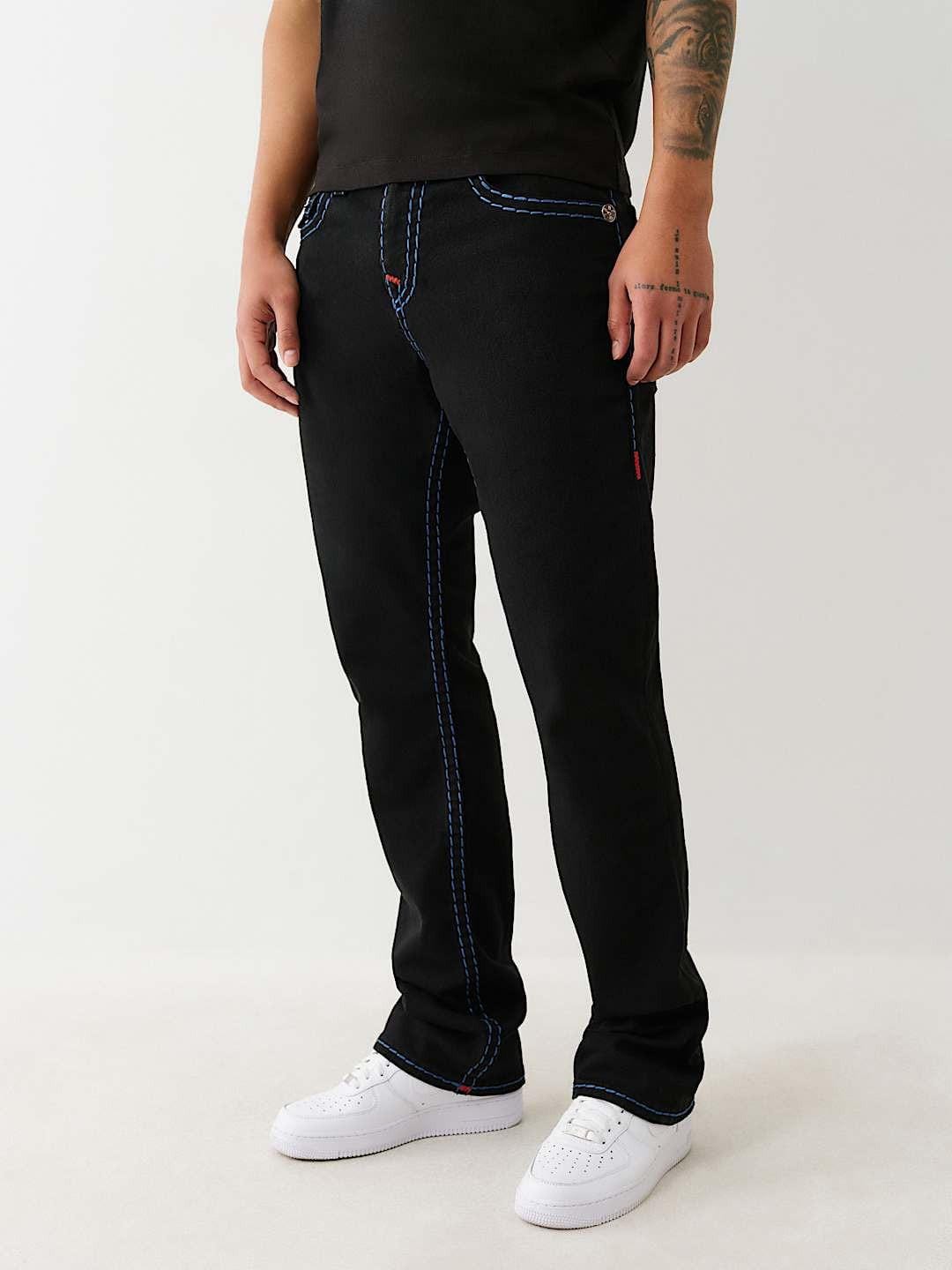 Shop True Religion Men Black Straight Fit Solid Super T Ricky