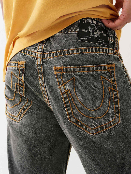 True Religion Men SUPER T Ricky Straight Fit Pure Cotton Mid Rise Jeans