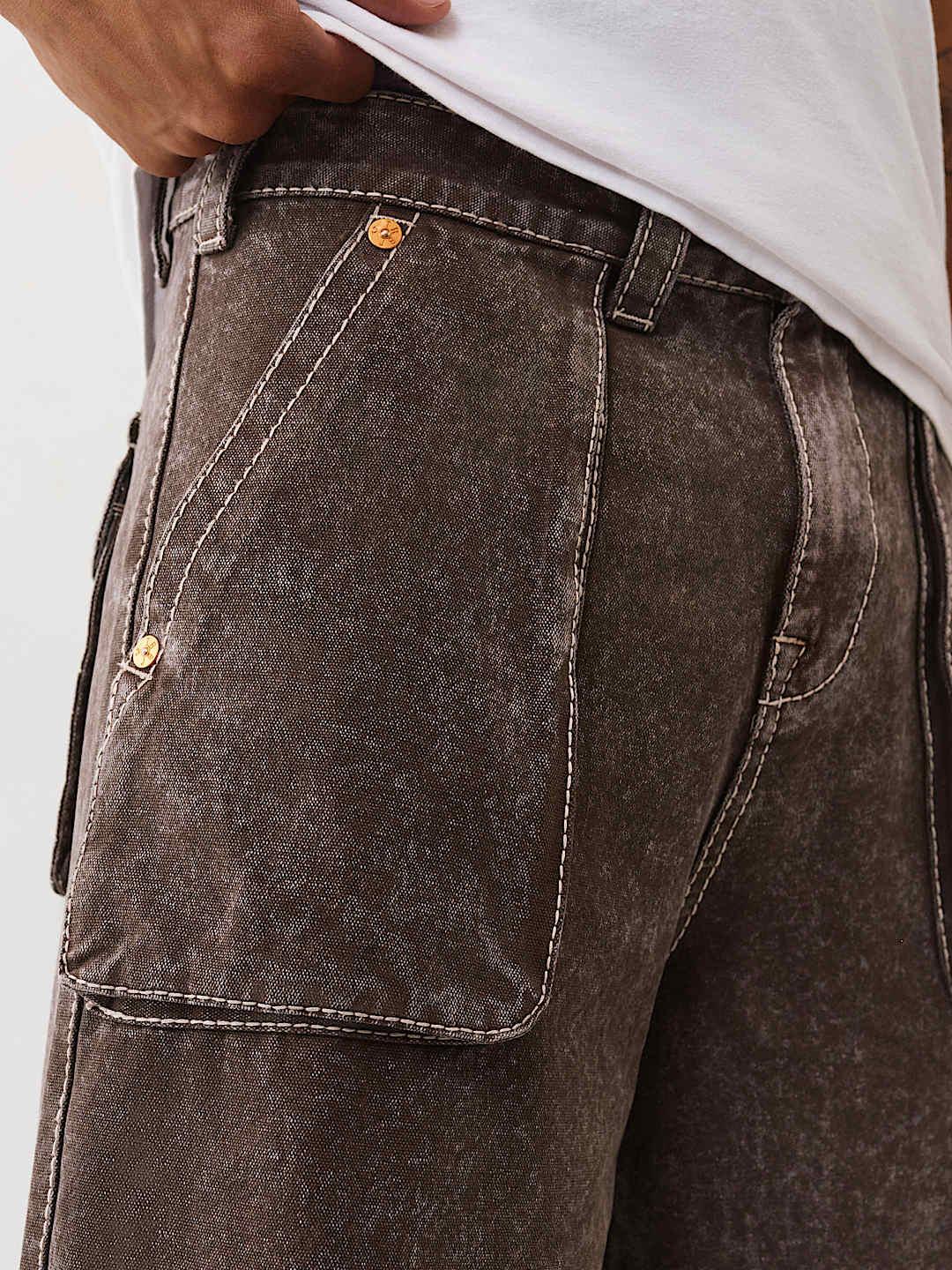 True Religion Men Brown Oversized Big T CARGO Trouser