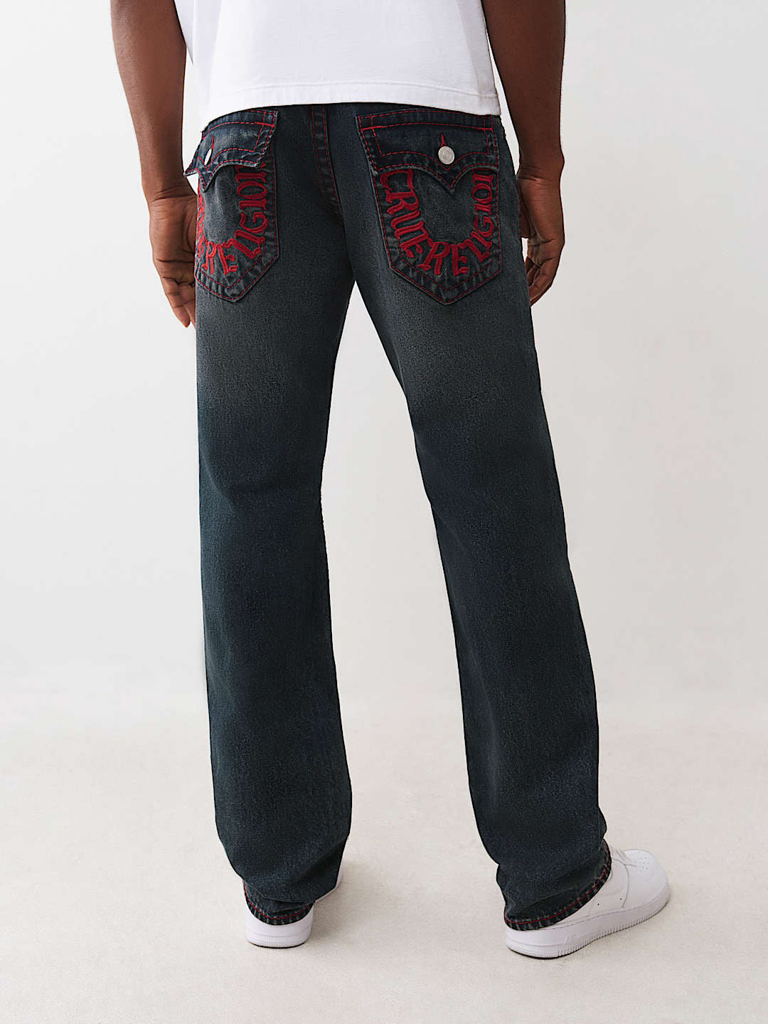 TRUE RELIGION Men RICKY Embroidered Dark Indigo Jeans