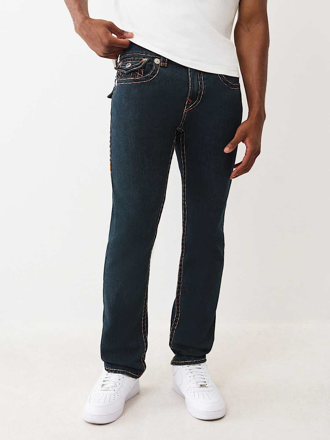 Shop TRUE RELIGION Men ROCCO Super T Dark Indigo Jeans Online