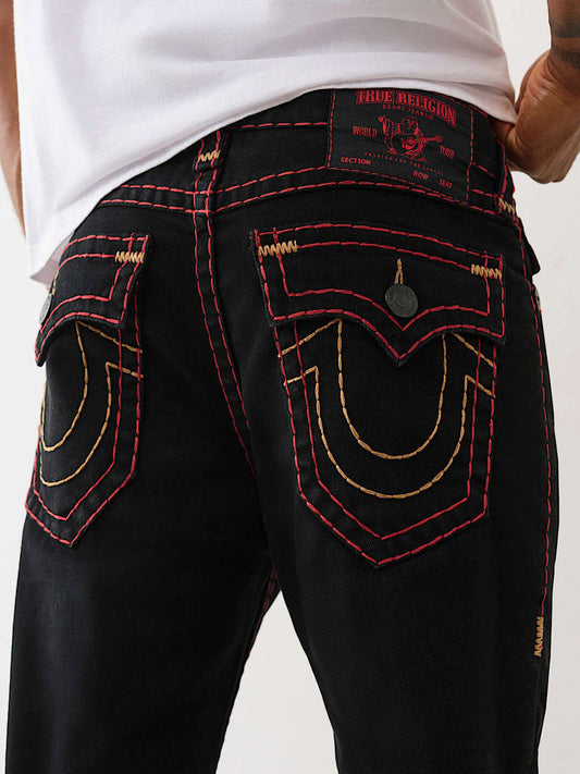 TRUE RELIGION Men Black SUPER T Rocco Slim Fit Jeans