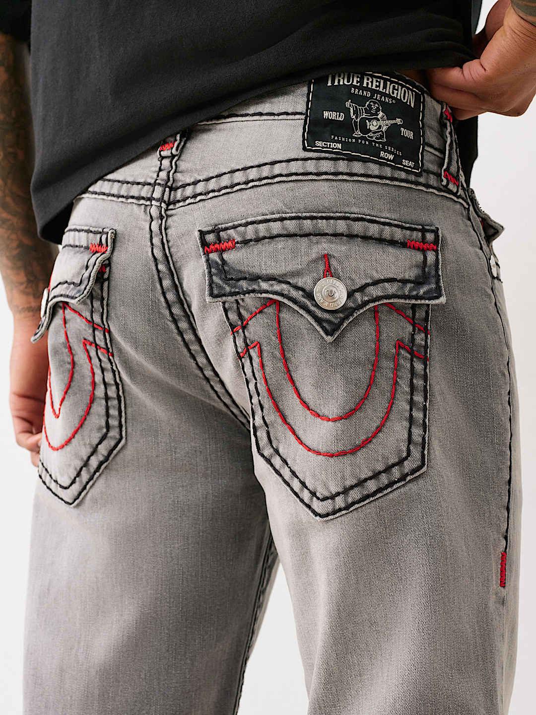 Shop True Religion Men Grey Bootcut Washed Super T Billy Jeans