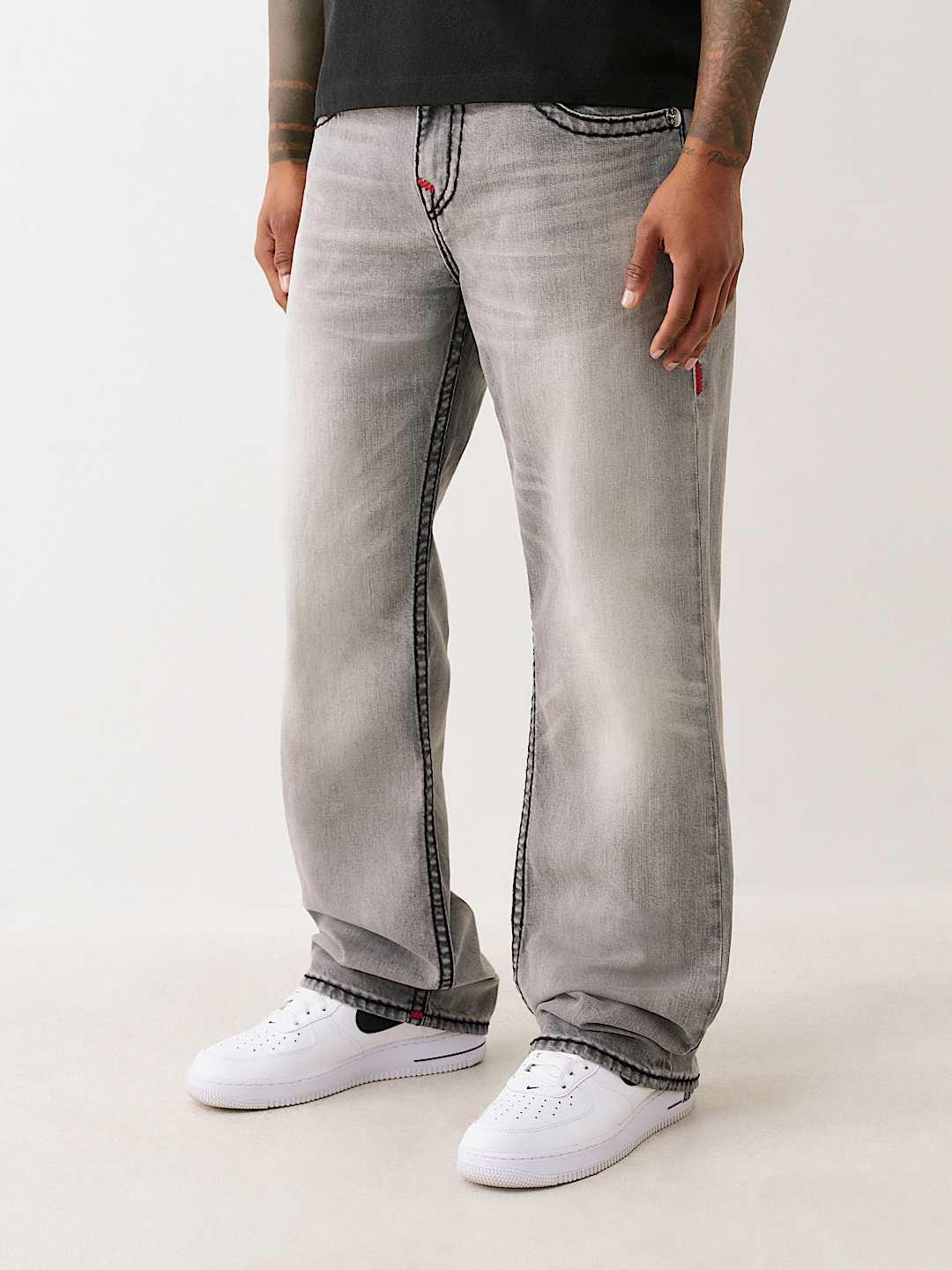 True Religion Men SUPER T Billy Bootcut Fit Pure Cotton Mid Rise Jeans