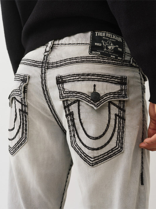 TRUE RELIGION Men Grey Super QT Straight Fit Jeans