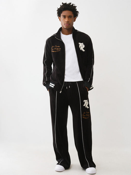 True Religion Men Slim Fit Black Logo Sweatpant