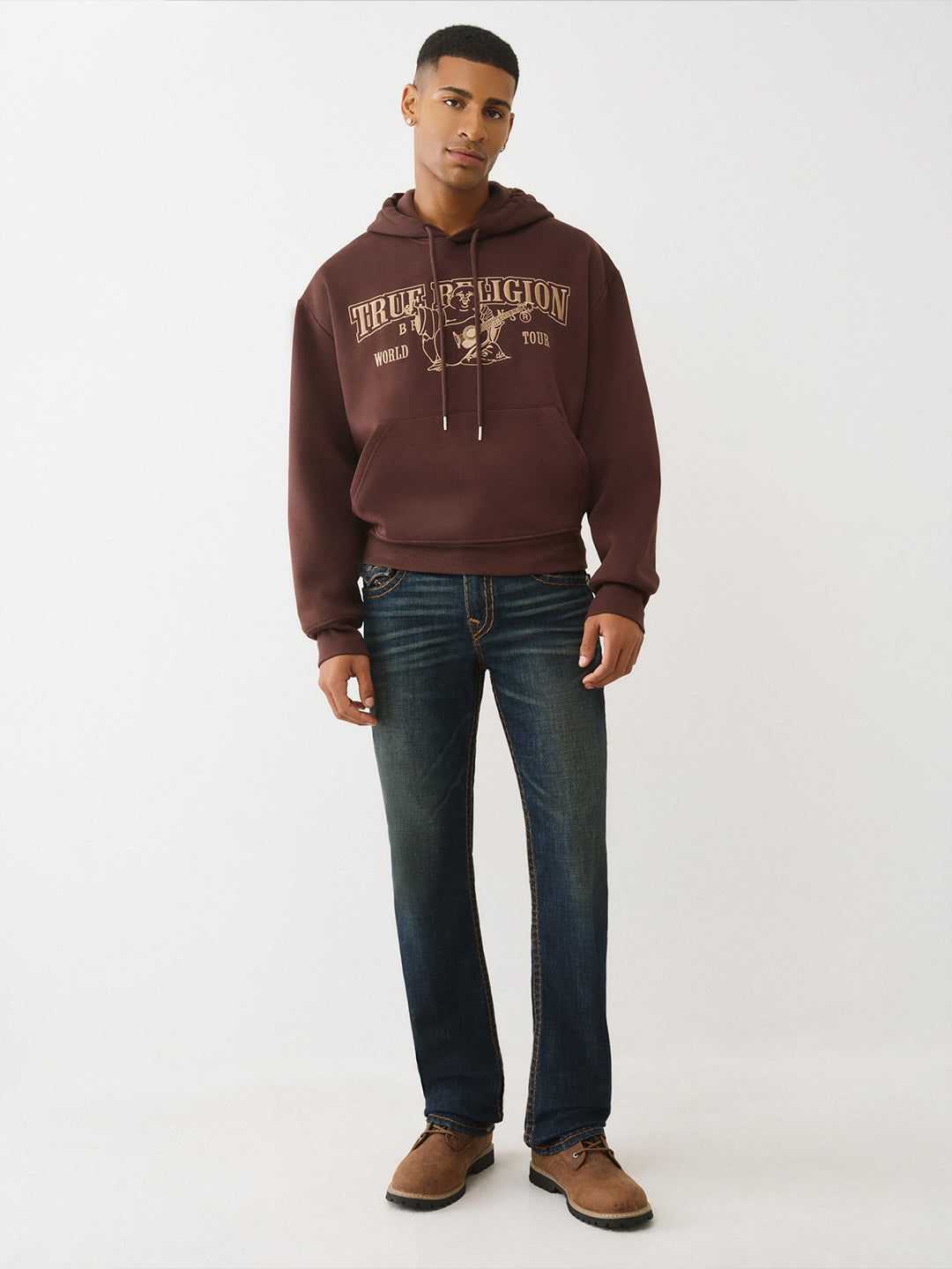 TRUE RELIGION Men Dark Indigo Super T Straight Fit Jeans