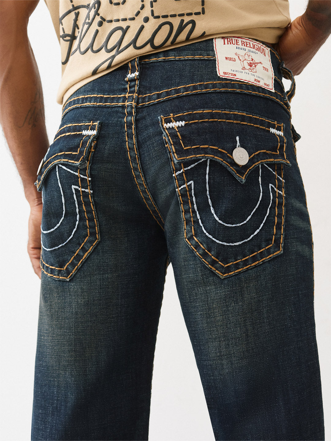 TRUE RELIGION Men Blue Super T Bootcut Fit Jeans