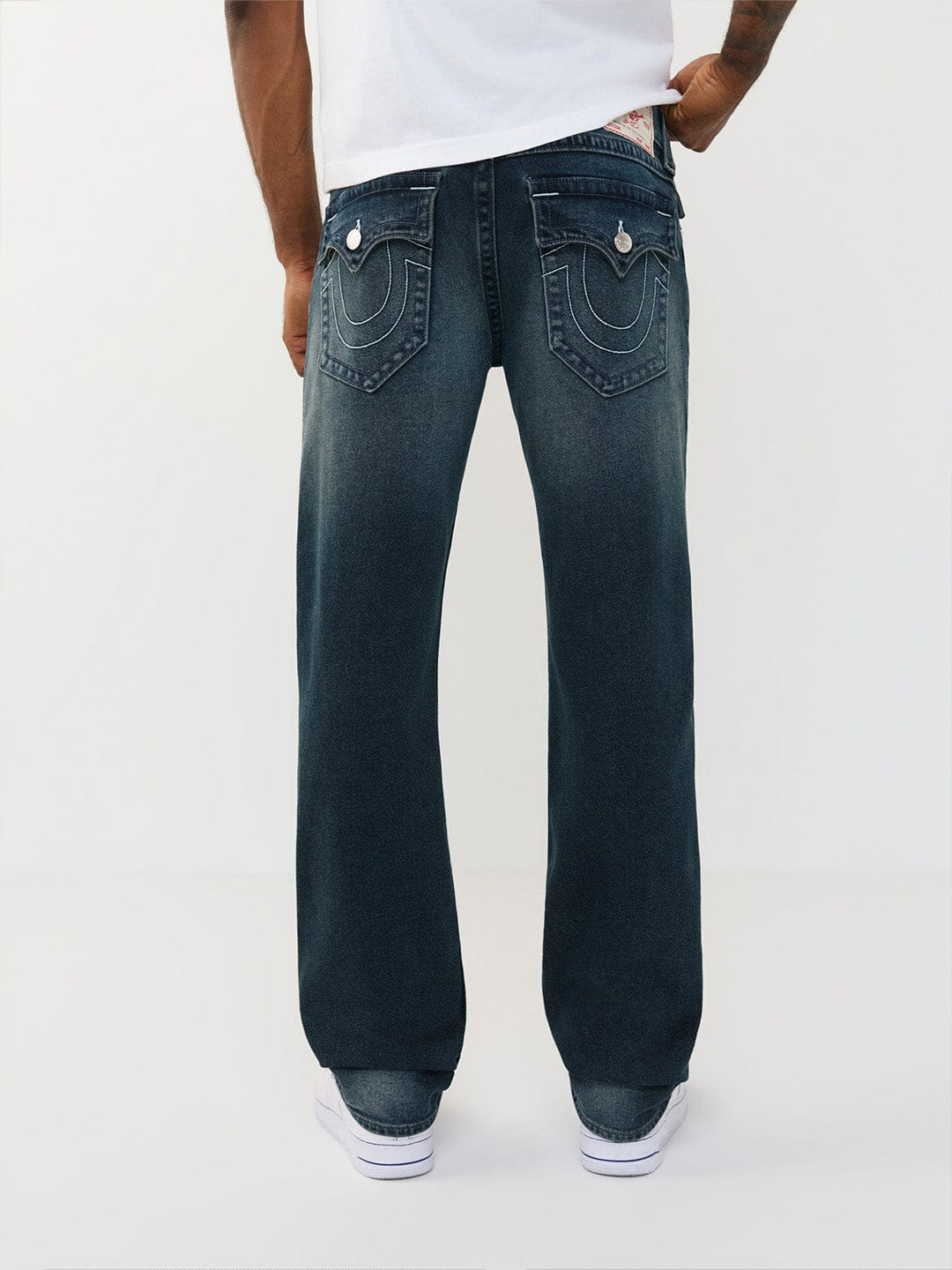 TRUE RELIGION Men Navy Blue SN Straight Fit Jeans