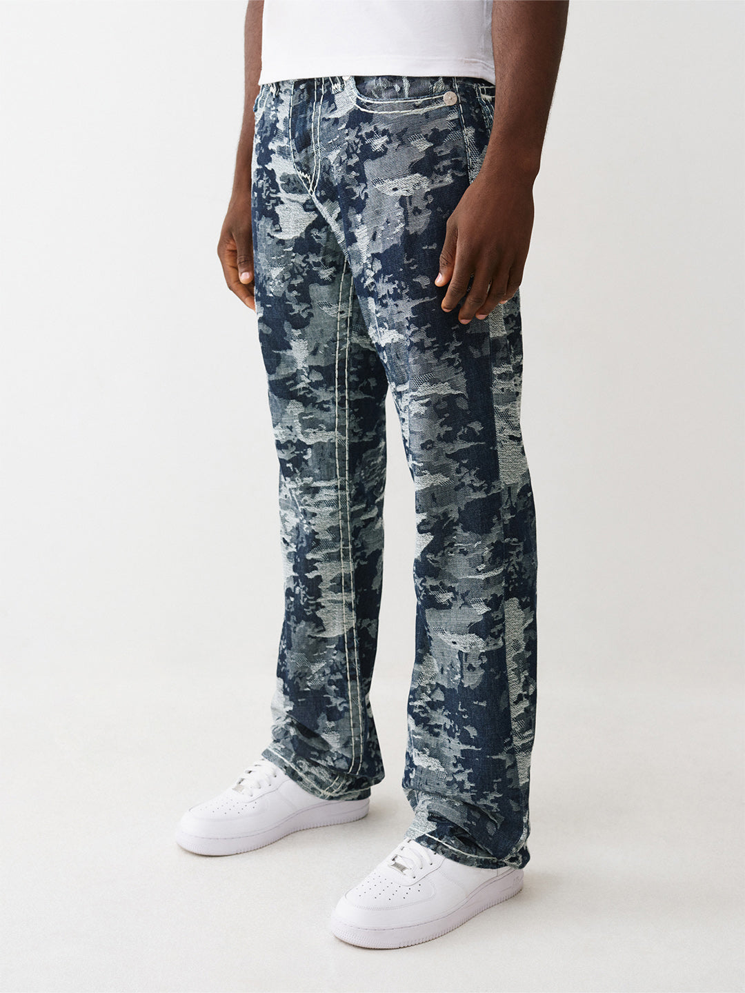 TRUE RELIGION Men Blue Super T Bootcut Fit Jeans