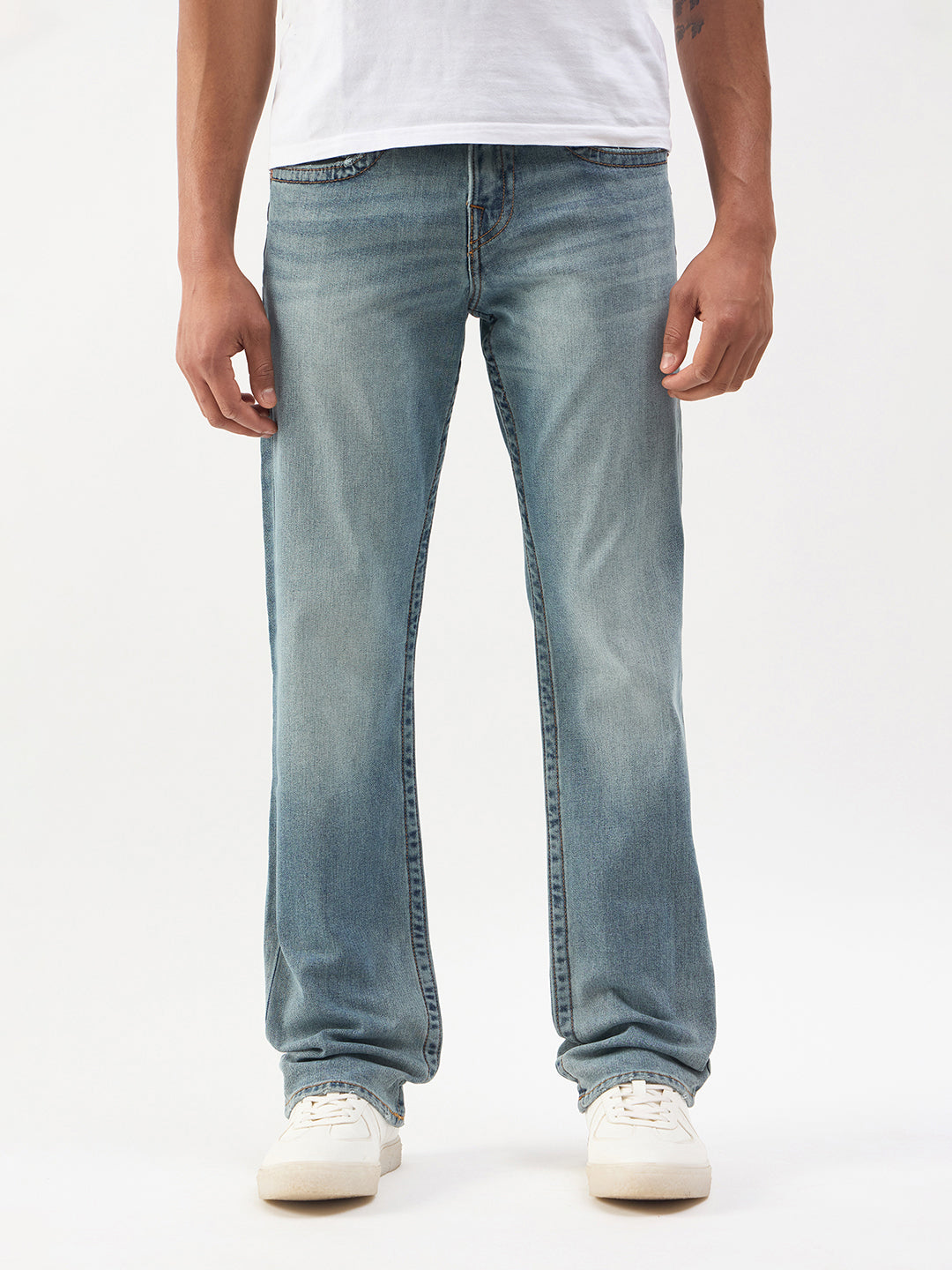 TRUE RELIGION Men Blue SN Straight Fit Ricky Jeans