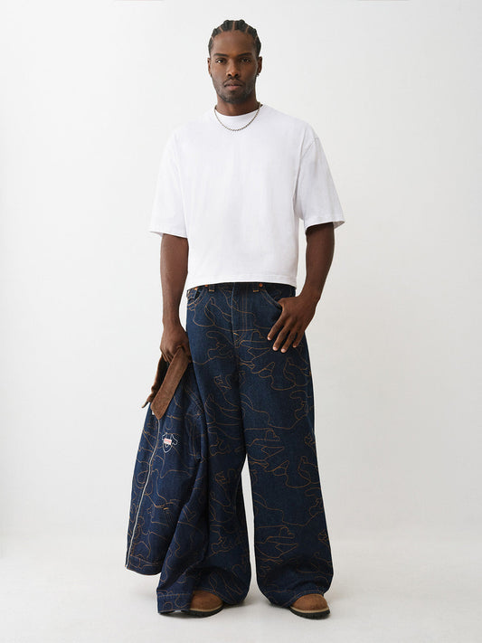TRUE RELIGION Men Dark Indigo SN Relaxed Fit Jeans