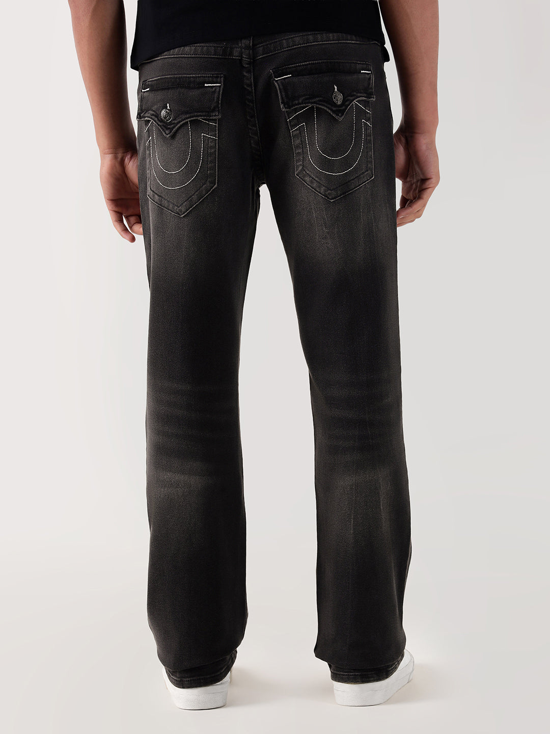 Shop TRUE RELIGION Men Charcoal Black SN Straight Fit Jeans