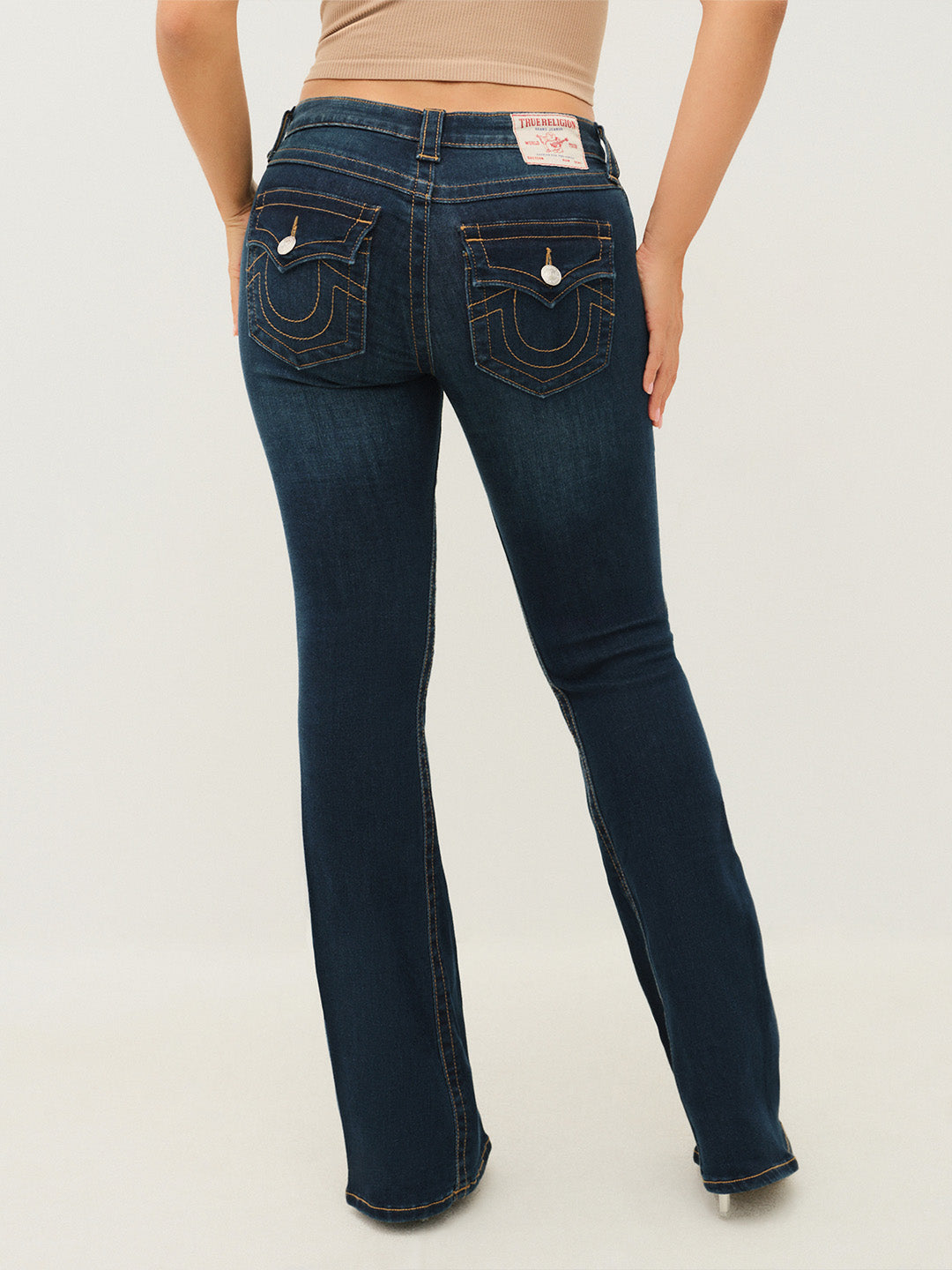 TRUE RELIGION Women Navy Blue SN Flare Fit Jeans