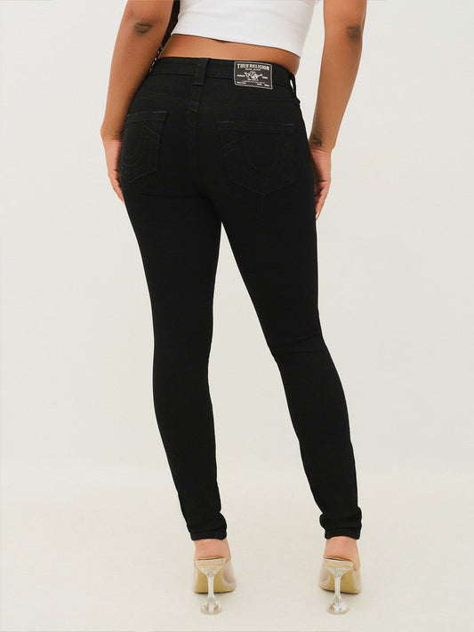 TRUE RELIGION Women Black SN Skinny Fit Jeans