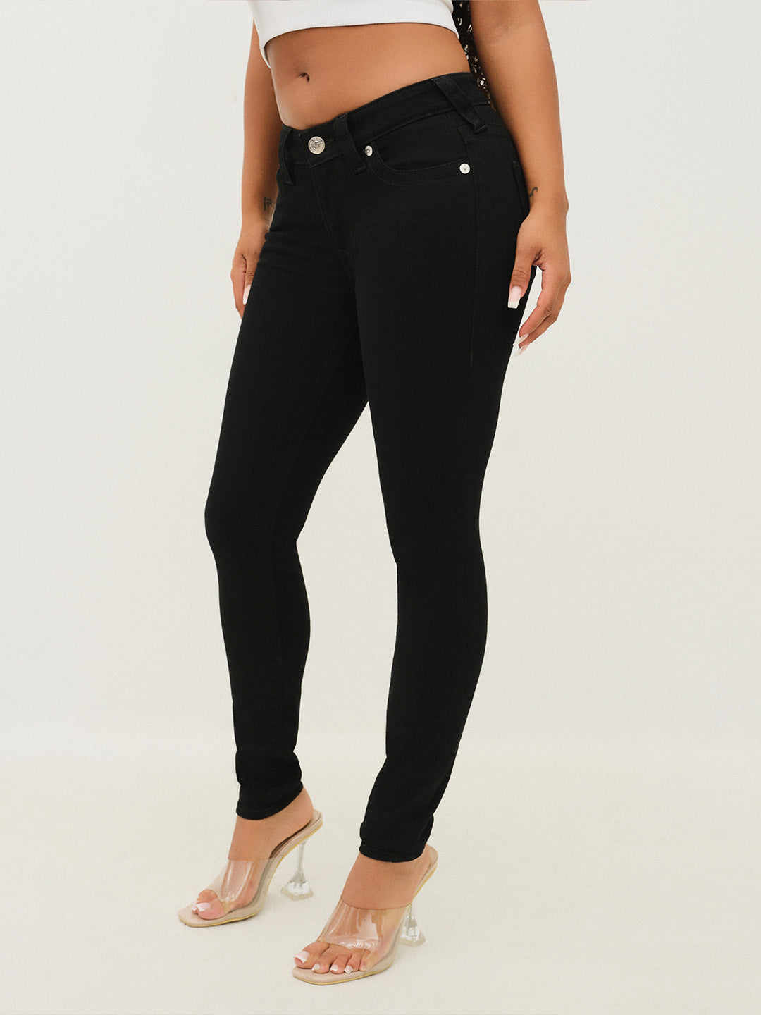 TRUE RELIGION Women Black SN Skinny Fit Jeans