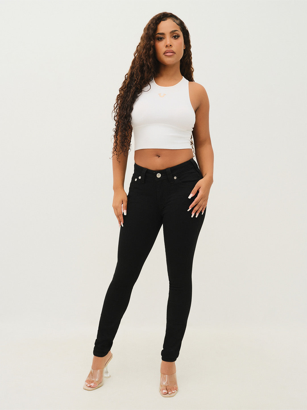 TRUE RELIGION Women Black SN Skinny Fit Jeans