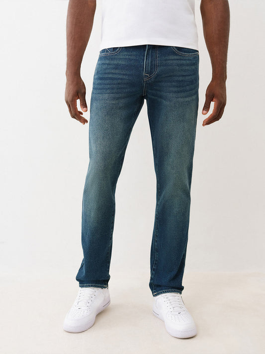TRUE RELIGION Men Blue SN Ricky Straight Fit Jeans