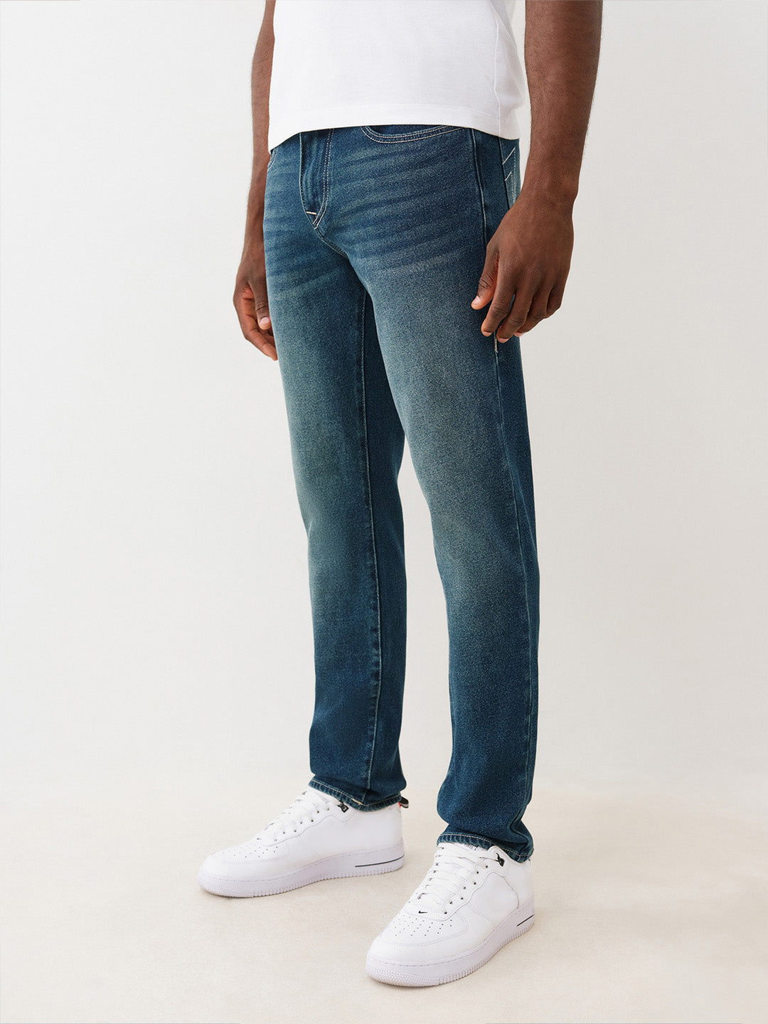 TRUE RELIGION Men Blue SN Ricky Straight Fit Jeans