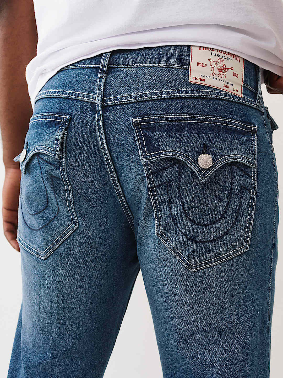 TRUE RELIGION Men Indigo Blue SN Ricky Straight Fit Jeans