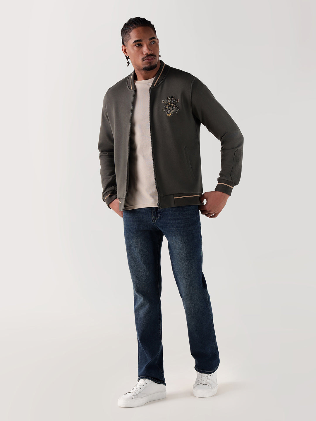 TRUE RELIGION Men Navy Blue SN Straight Fit Jeans