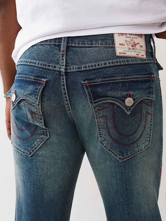 True Religion Men SN, Patch Work Billy Bootcut Fit Light Wash Jeans