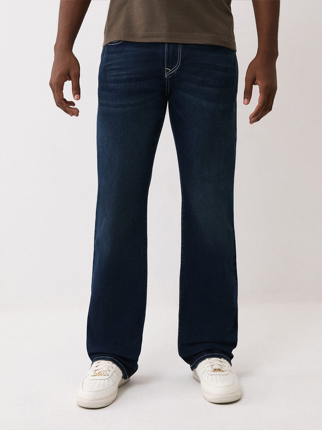 Shop True Religion Men Blue Solid Bootcut Fit SN Billy Jeans