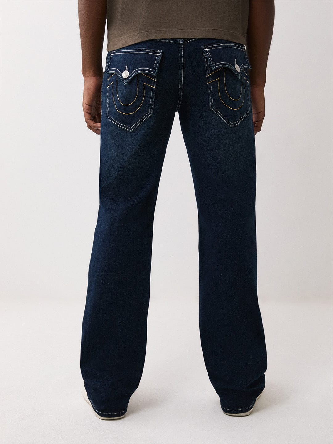 Shop True Religion Men Blue Solid Bootcut Fit SN Billy Jeans