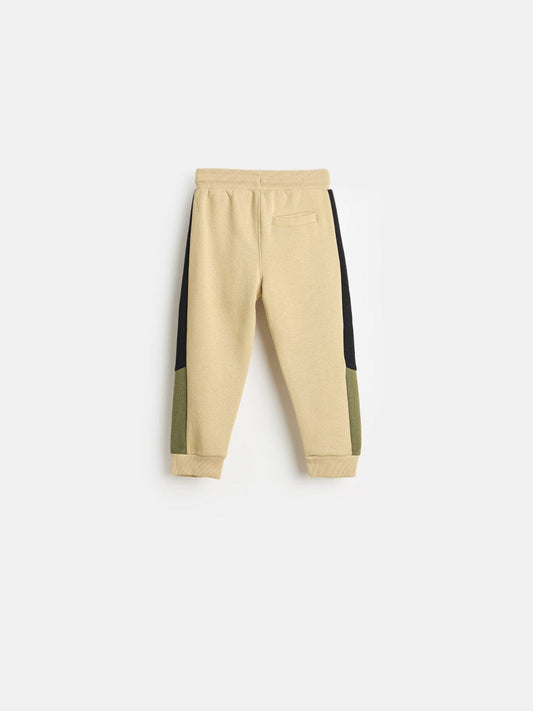 Blue Giraffe Boys Regular Fit Beige Logo Sweatpant