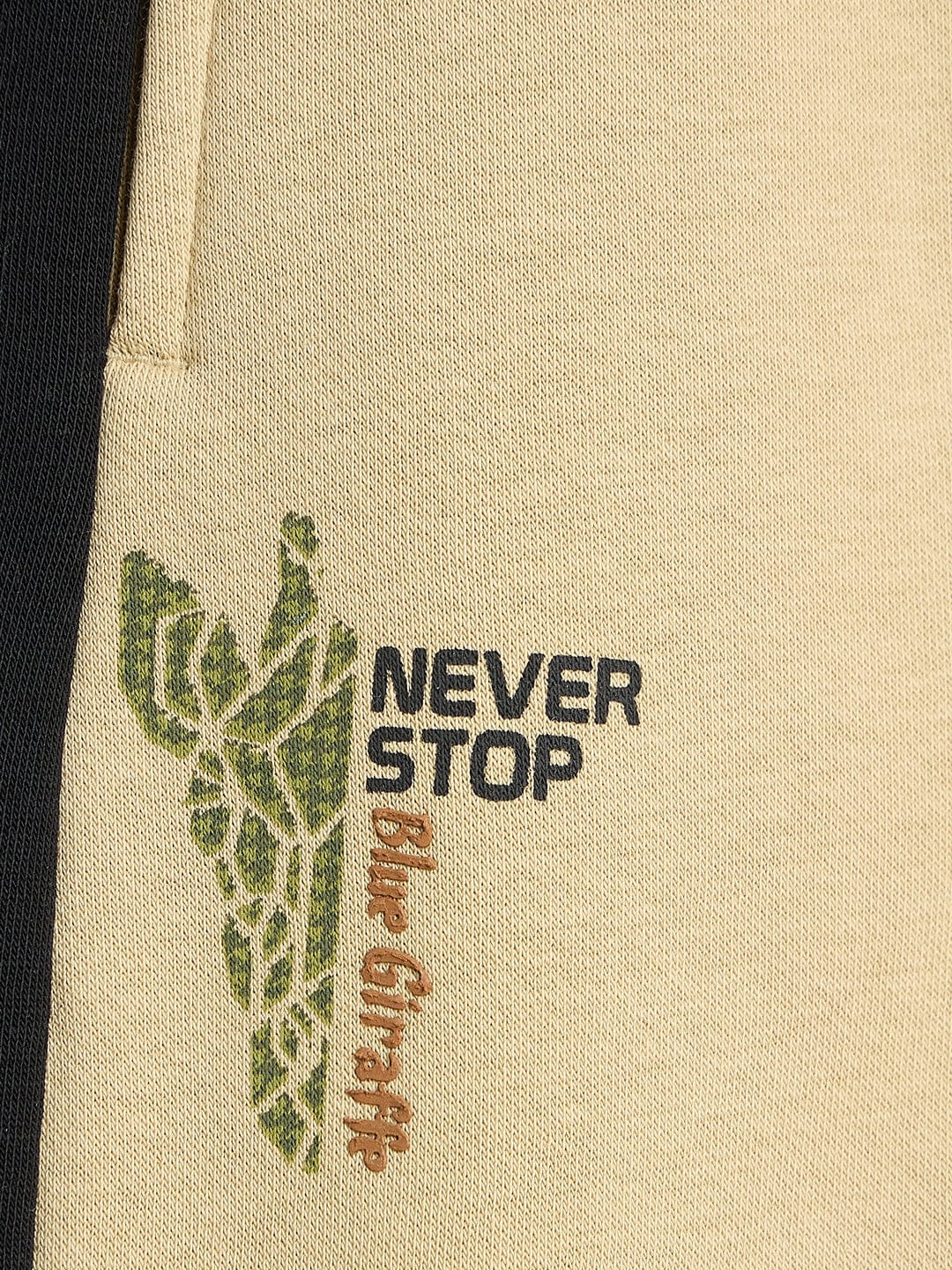 Blue Giraffe Boys Regular Fit Beige Logo Sweatpant