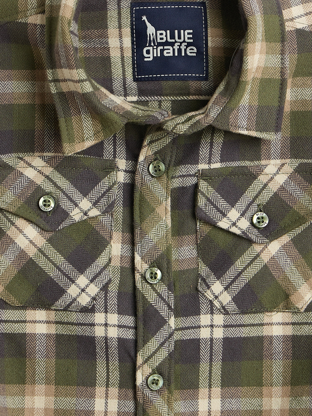 Blue Giraffe Boys Regular Fit Multicolour Checks Pure Cotton Shirt