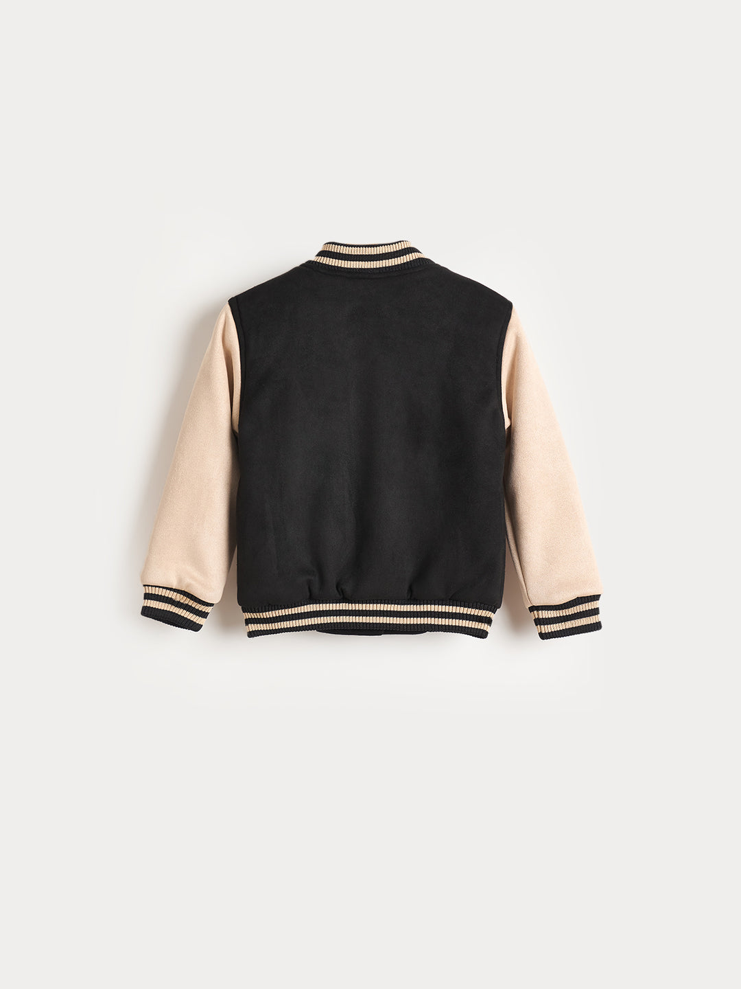 Blue Giraffe Girls Blue Solid Stand Collar Jacket