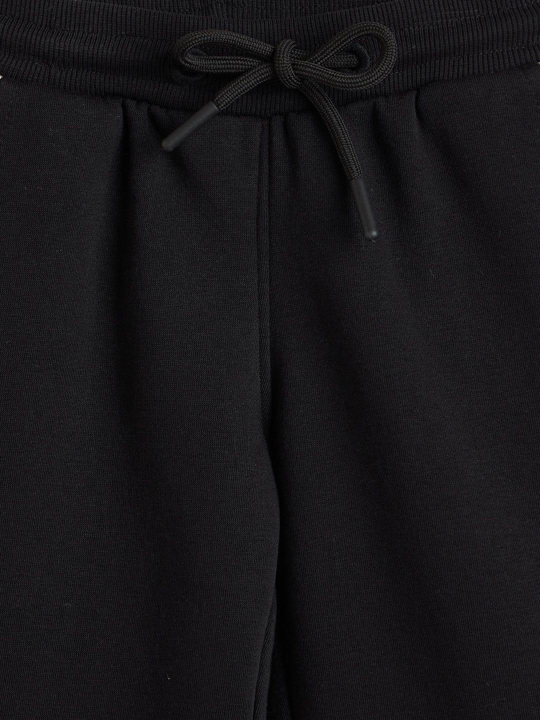 Blue Giraffe Girls Jogger Black Solid Sweatpant