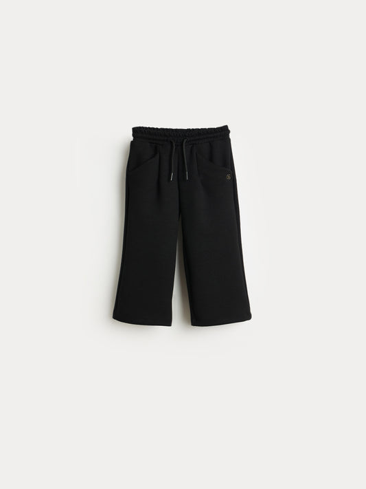 Elle Girls Regular Fit Black Solid Sweatpant