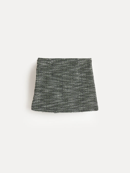 Elle Girls Black Textured Mini Skirt
