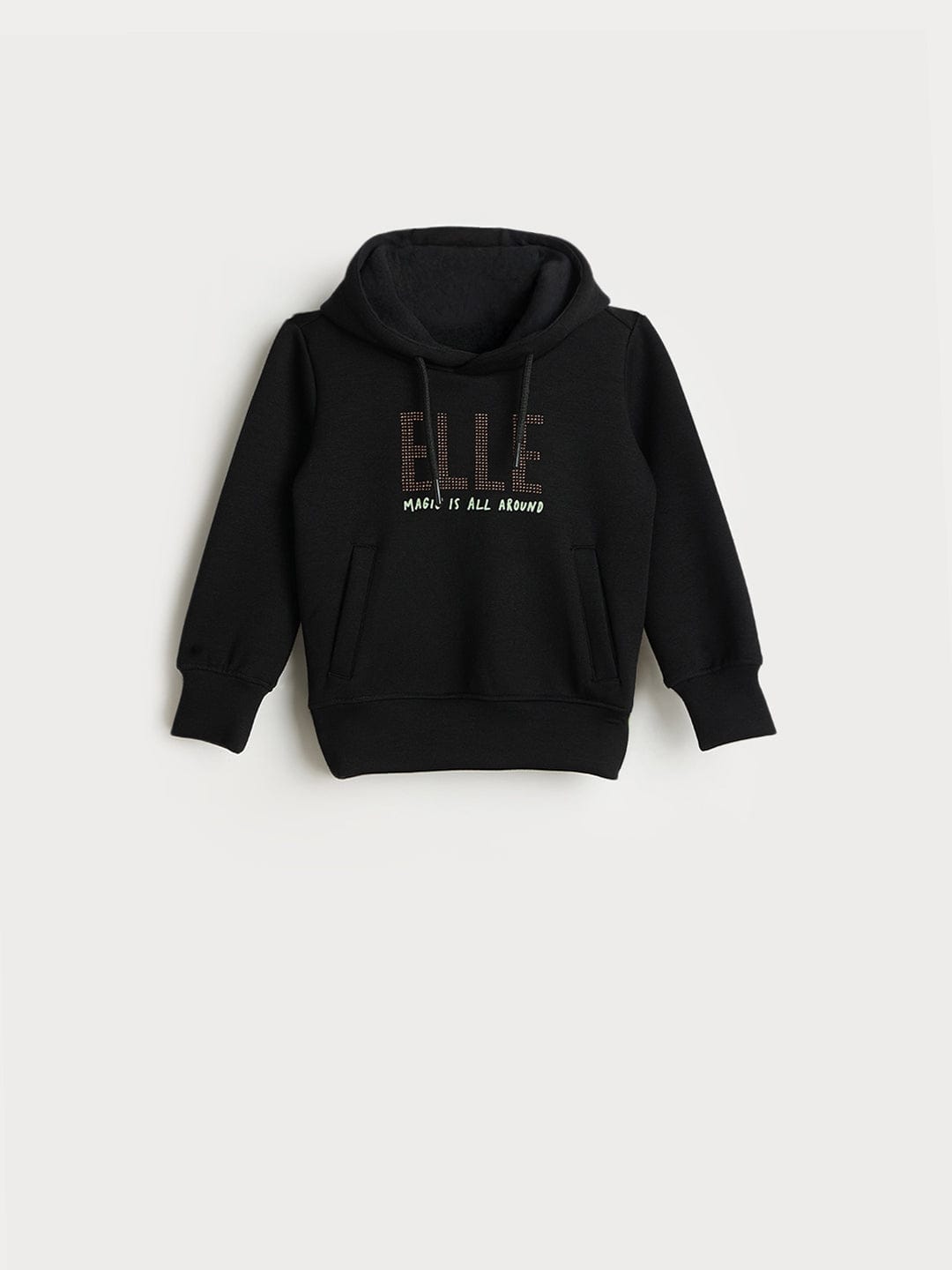Elle Girls Regular Fit Black Logo Sweatshirt
