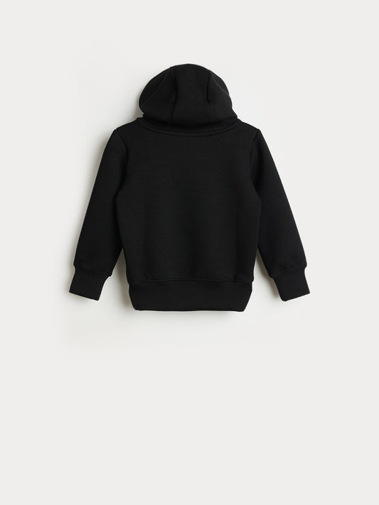 Elle Girls Regular Fit Black Logo Sweatshirt