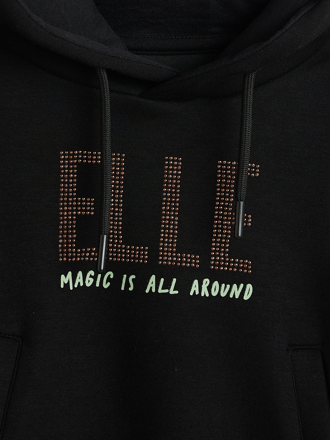 Elle Girls Regular Fit Black Logo Sweatshirt