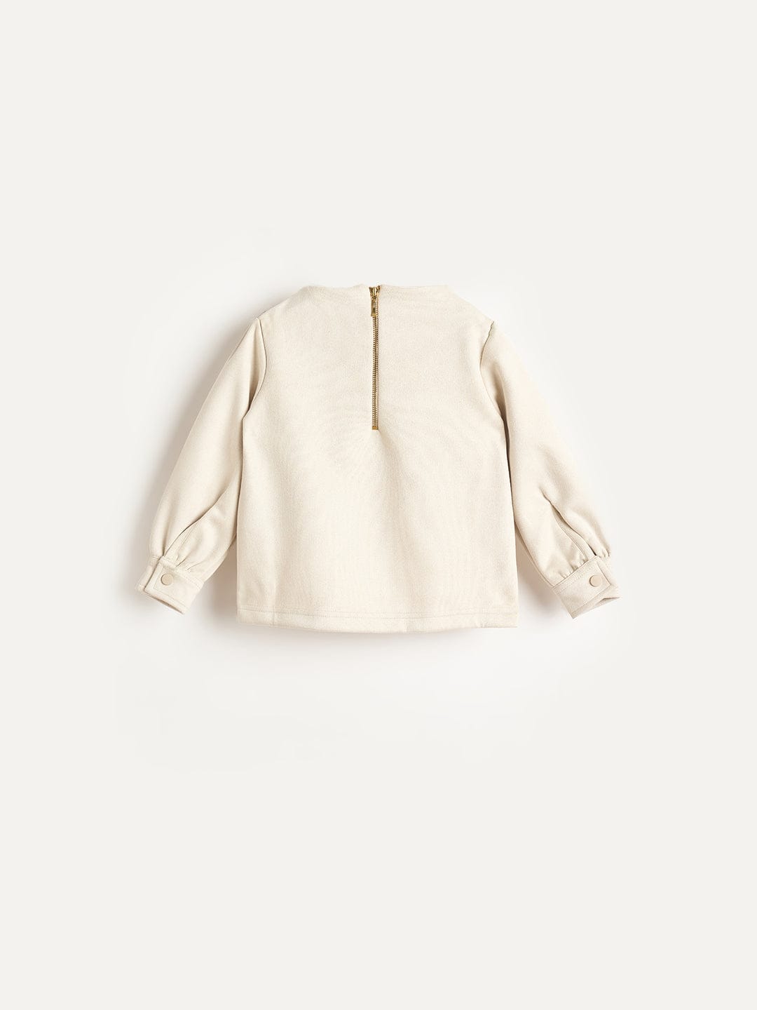 Elle Girls Cream Textured Round Neck Sweatshirt
