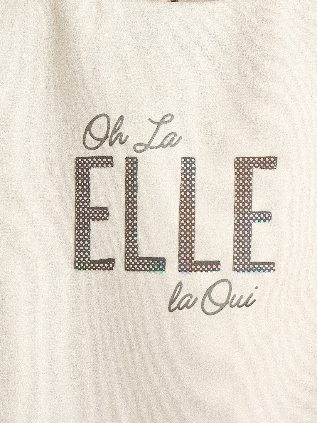 Elle Girls Cream Textured Round Neck Sweatshirt