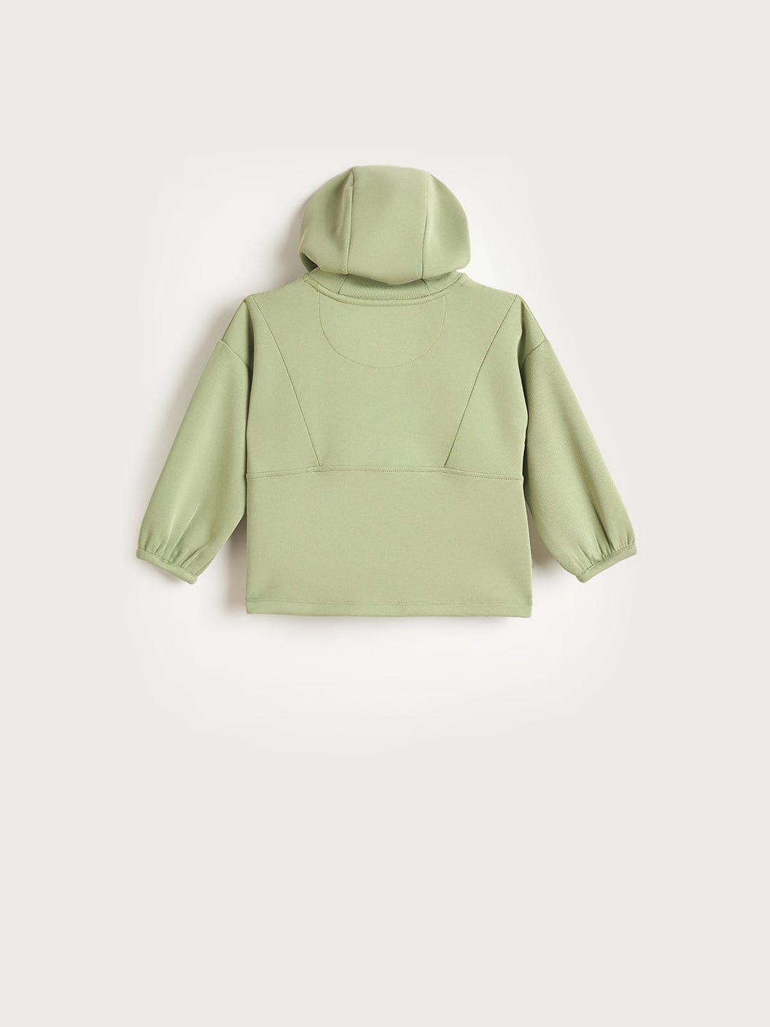 Elle Girls Green Textured Hoodie